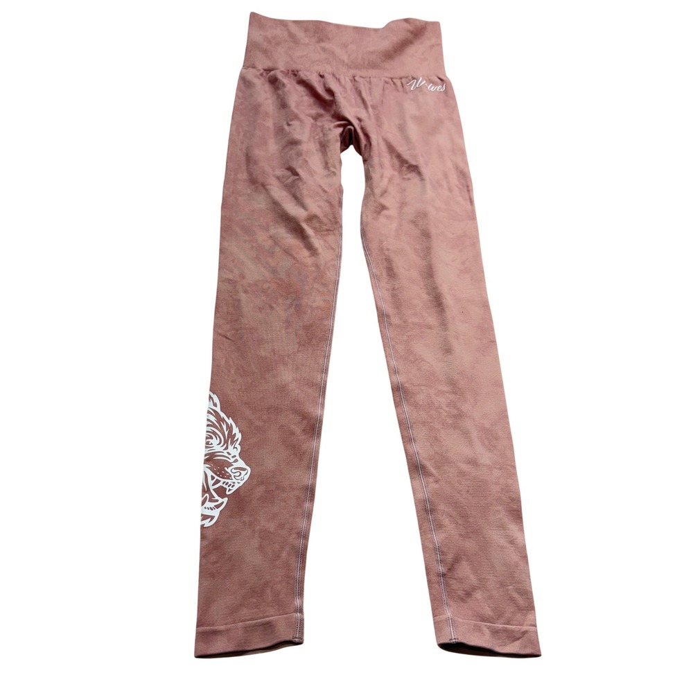 Darc Sport SHE Wolves Leggings Women's Small Pink Wolf Graphic 1 of 500 - Picture 2 of 10